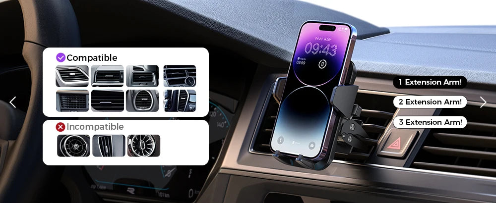 Upgraded Military-Grade Hands Free Air Vent Car Mount