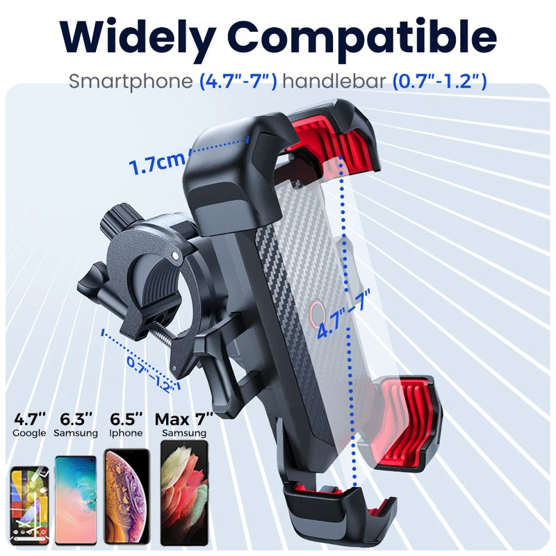 Universal Bike Phone Holder for 4.7-7 inch Mobile Phone 360°View