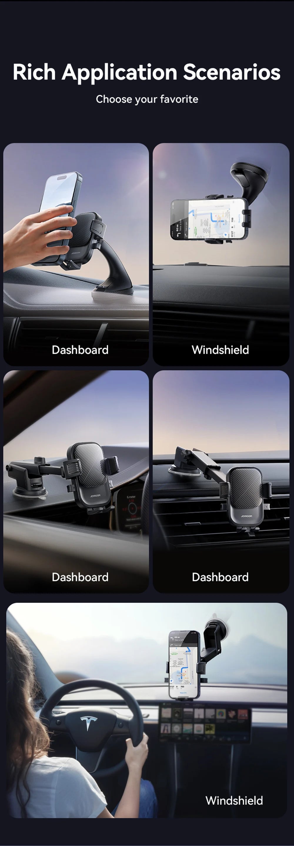 Phone Holder Mount for Car Strong Suction